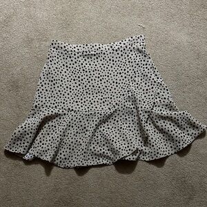 Francesca's Collections Black and White Polka Dot Mini Skirt